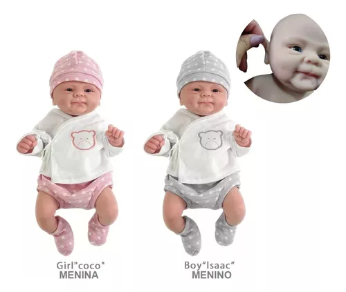 SHENGX Boneca baby reborn,bebe reborn silicone sólido molinho