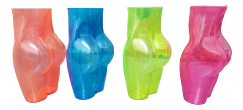 16 Vaso Exotico Nalgas Plastico 600 Ml Neon Bebidas Coctel 