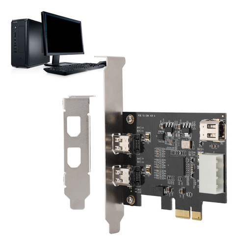 Tarjeta Vertical Pci-e 1x A De 3 Puertos 1394a (2 De 1) 800