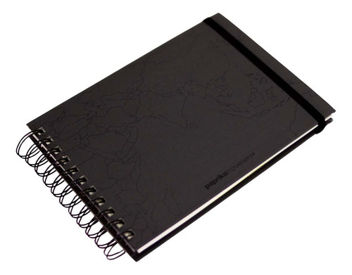 Cuaderno Bitacora De Viaje Con Stickers Y Señalador Color Worldmap Negra