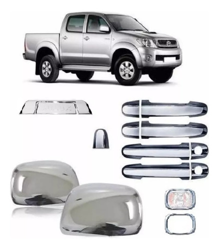 Kit Cromado Capa Retrovisor Maçanetas Hilux 2005 A 2011