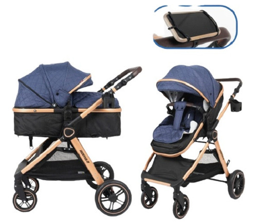 Coche Moises Para Bebe Roma Fuerte Babyhappy Con Pañalera 