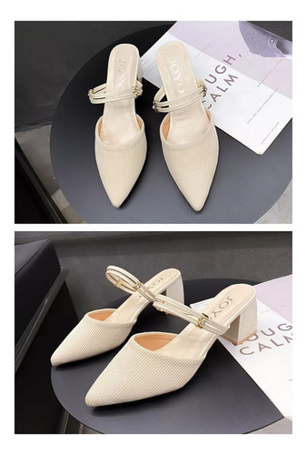 Elegantes Zapatillas De Moda De Tacón Alto Y Grueso Para Muj