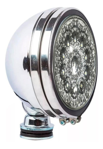 Faros Led Redondo 15cm 11leds Carcaza Cromada Auxiliar X2