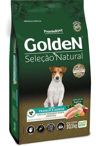 Ração Golden Seleção Natural Cães Adultos Porte Pequeno Frango & Arroz 10,1kg