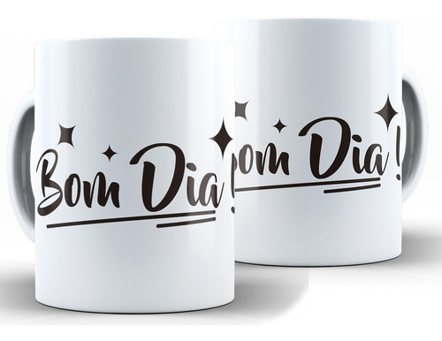 Caneca Bom Dia Alegria + Caneca Bom Dia Kit 2 + Caixa Brinde | Parcelamento  sem juros