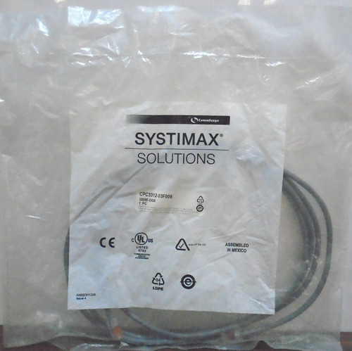 Patch Cord Systimax Cat 6 9 Pies Color Gris Cpc3312-03f009