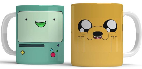 Combo 2 Tazas Cerámica Hora De Aventura Beemo Y Jake