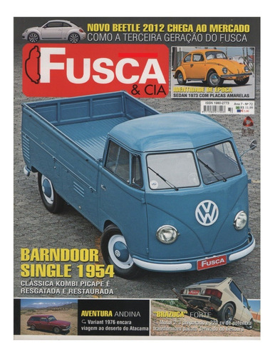 Fusca & Cia Nº72 Vw Kombi Barndoor Single 1954 Pick-up 1973