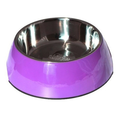 Plato Melamina Sólido Redondo Morado Talla L Perro 