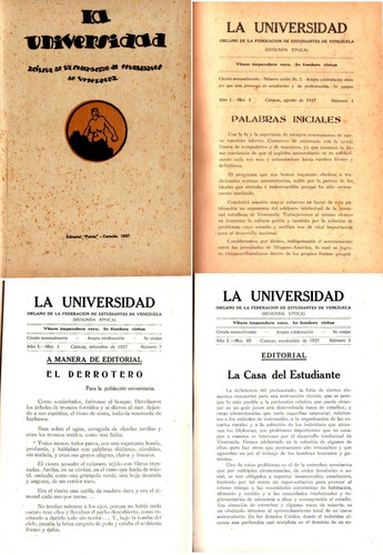La Universidad Revista Mensual Federacion Estudiantes 1927
