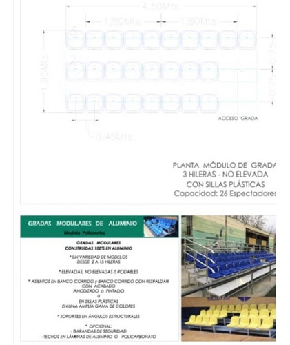 Tribuna De Estadio. Con O Sin Asiento. Colores Varios