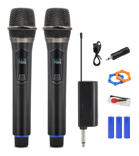 Kit 2 Micrófonos Inalámbricos Profesionales Karaoke