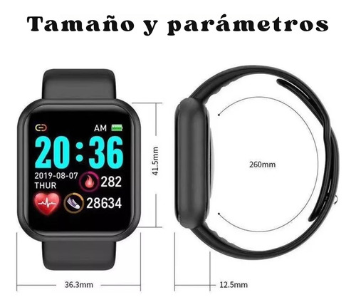 Smartwatch Reloj Inteligente Smart Band Bluetooth Bracelet Gym Running Silicona Azul Marino Deportivo