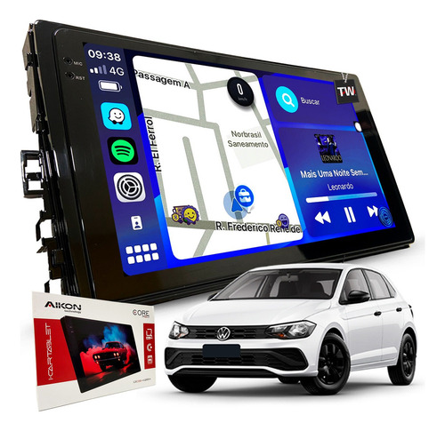 Múltimidia Rádio Aikon 64gb Gps Para Polo 2017 À 2023 9poleg Cor Volkswagen Polo Track 2023