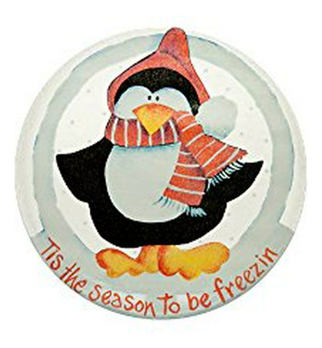 Mini Botón De Navidad Del Pingüino Freezin Temporada.