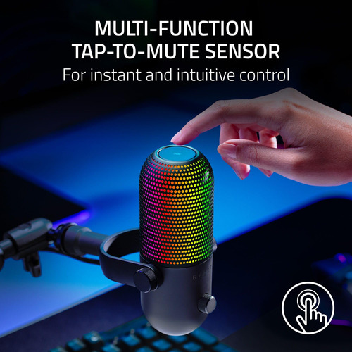 Microfone Usb Razer Seiren V3 Chroma Rgb Com Transmissão E J