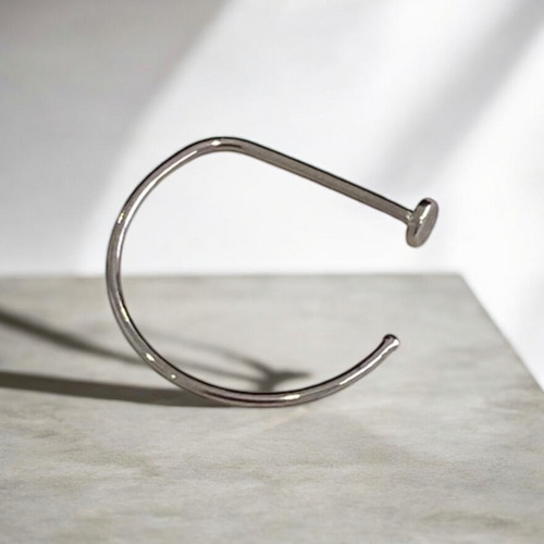 Piercing D´ring Argola Titanio Nariz Aba Nasal 0.8x10mm Cor Prateado