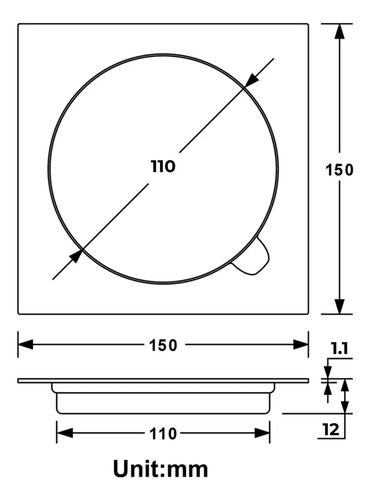 Reja Rejilla 15x15 Acero Inoxidable Acabado Satinado Oculta Con Tapa Inomax Rb-15