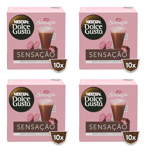Kit 4cx Leite Chocolate Sensação Cápsula Nescafé Dolce Gusto