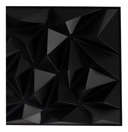 Panel 3d Pvc Decorativo 50 X 50 Cm Diamond D099 Negro 40 Pzs Color Negro Mate