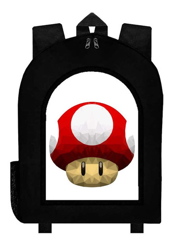 Mochila Negra Mario Bros Art#ar191