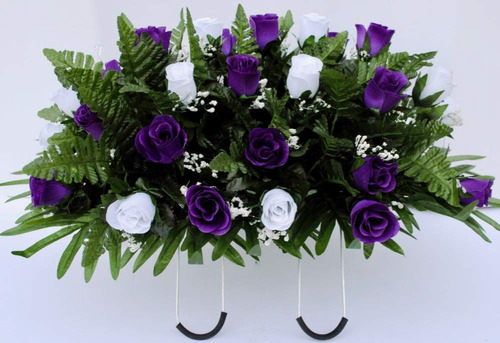 Silla Montar Cementerio Rosa Morada Blanca Para Decoracion