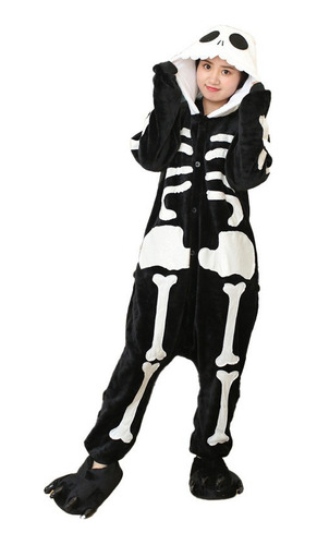Pijama Kigurumi Con Diseño De Esqueleto Para Mujer, Ropa De