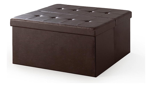 Otto & Ben Top Tufted Folding Faux Leather Trunk Bench Foot 