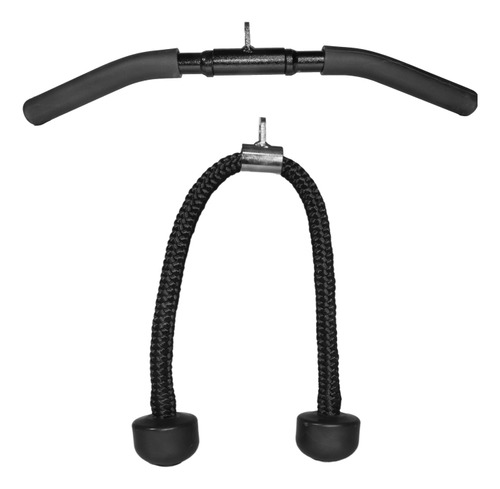 Barra Curva 50cm Giro E Puxador Corda Triceps Biceps Treino