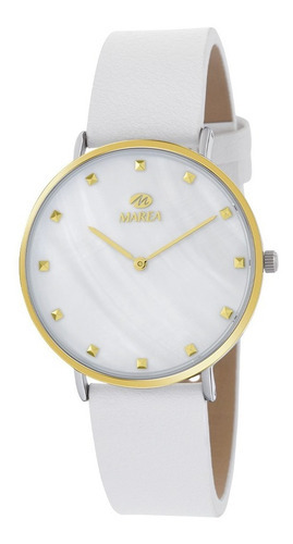 Marea Watch B4130904 Color de la correa Blanco Color del bisel Dorado Color del fondo Blanco con efecto nácar