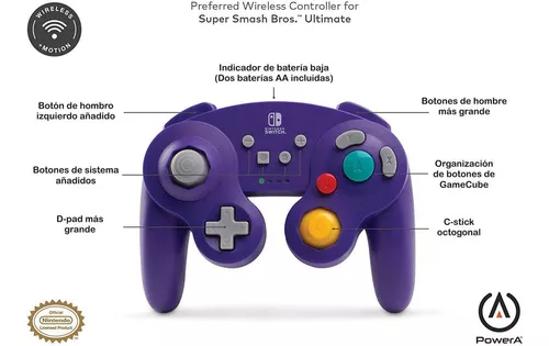 Control joystick inalámbrico ACCO Brands PowerA Wireless GameCube  Controller for Nintendo Switch púrpura