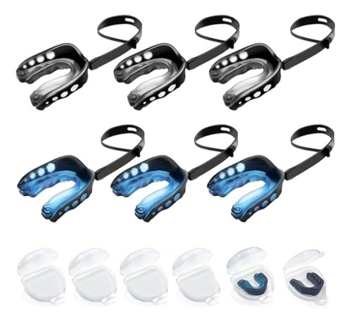 6pcs Football Mouth Guard With Strap, Sports Mouthguards