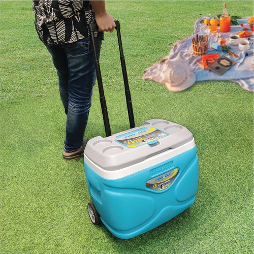 Hieleras 30lts C/ Ruedas, 11 Y 4.5lts Termo 1 Lt Pinnacle Turquesa
