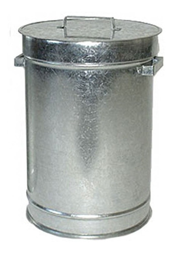 Cesto Tacho De Basura Residuos De Zinc Redondo Acero Inox M 