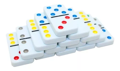 Jogo Domino Profissional Melamina 28 Peças Colorido LK-510F - LuaTek