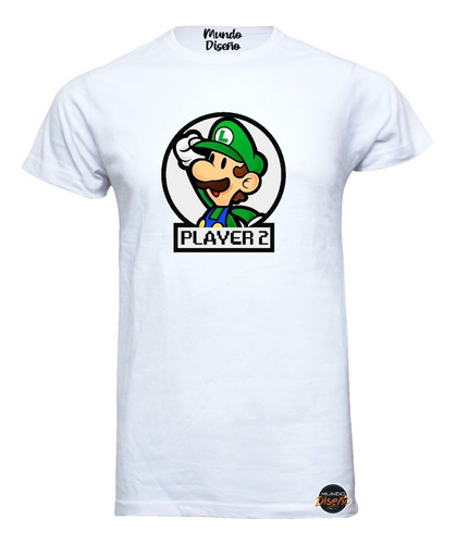 Polera De Hombre Luigi Bros Player 2