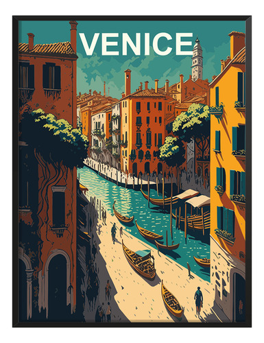 Cuadro Calles Gondolas Venecia Italia Vector Sala C/ Marco