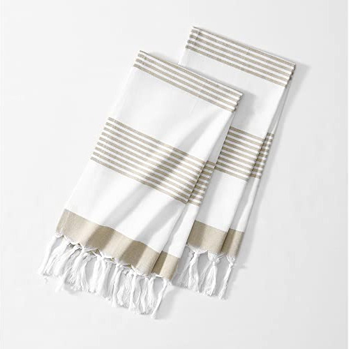 Toallas De Mano Boho Harper Stripe Knotted-tassel, 16 P...