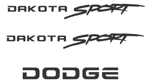 Kit Adesivos Dodge Dakota Sport Em Preto Laterais E Mala