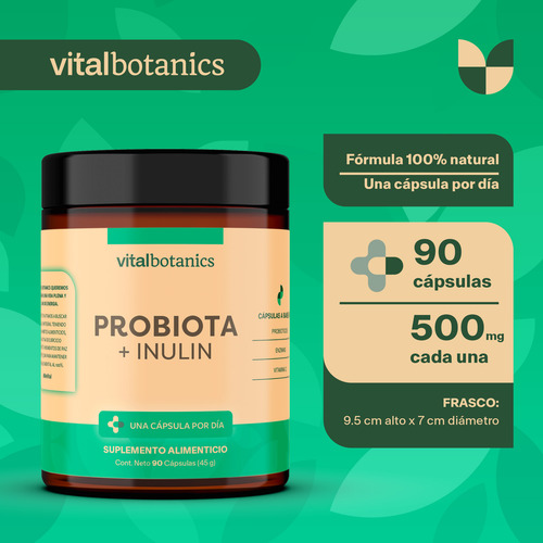 Probioticos Y Prebioticos Con 90 Capsulas | Vitalbotanics