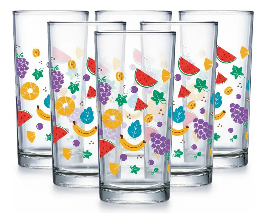 Jogo De Copos Fruits, Copo De Vidro 6pcs, 225ml - Ruvolo