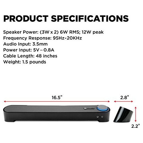 Mini Barra De Sonido Computadora, Altavoz Usb Pc Config...