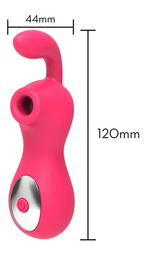 Vibrador estimulador de clítoris de doble onda de presión rosa