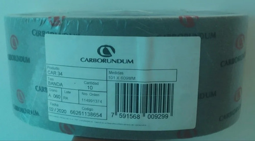 Imagen 2 de 3 de Banda De Lija 3x21 Carborundum