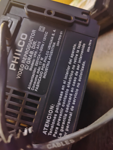 Reproductor De Vhs Cassette Para Repuesto Lee Mal Negro (Usado)