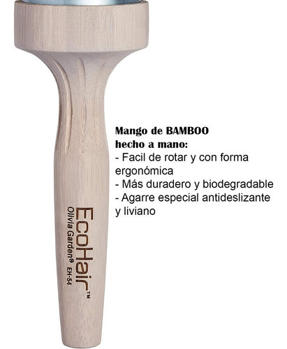 Cepillo Alisado Termico Ecohair 24mm Olivia Garden C7224