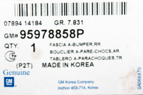 Imagen 5 de 5 de Parachoque Trasero 95978858 Aveo Lt 2011-2015 Original