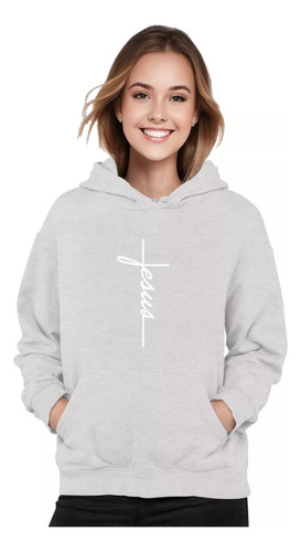 Poleron Jesus Lettering  Cruz  Swagstyle Moda Mujer Religión