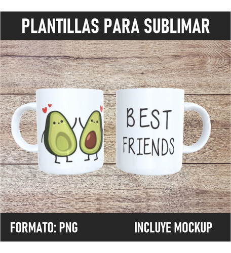 Día Del Amigo Pack 10 Plantillas Sublimar Tazas Kawaii Png